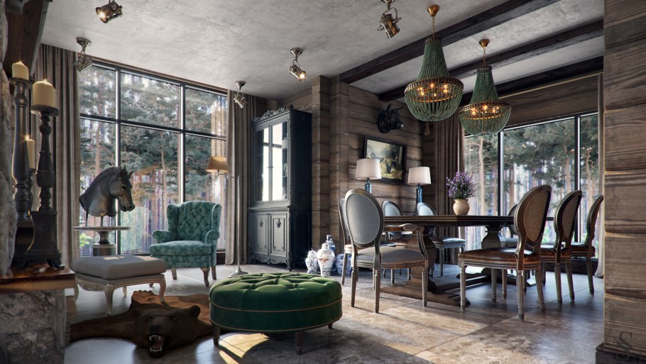 Дом в стиле Honka на Медном озере комнаты