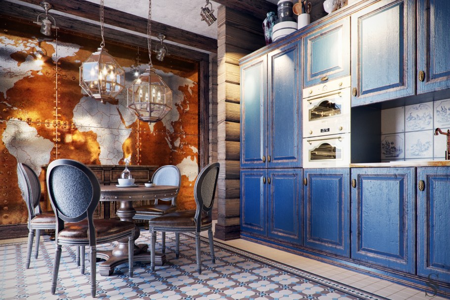 Загородный дом на Медном озере Honka 450м2 кухня