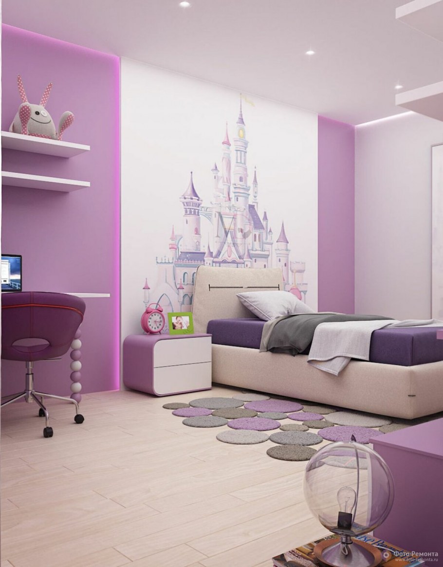 Фиолетовая комната для девочки