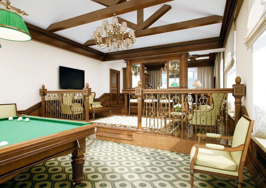 Бильярдная из дерева