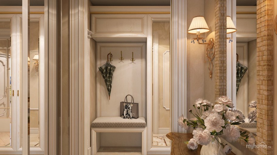 Интерьер прихожей Неоклассика ар деко