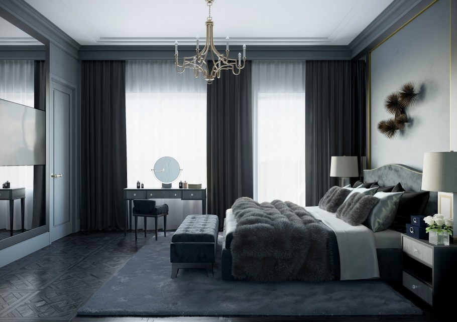 Серая спальня