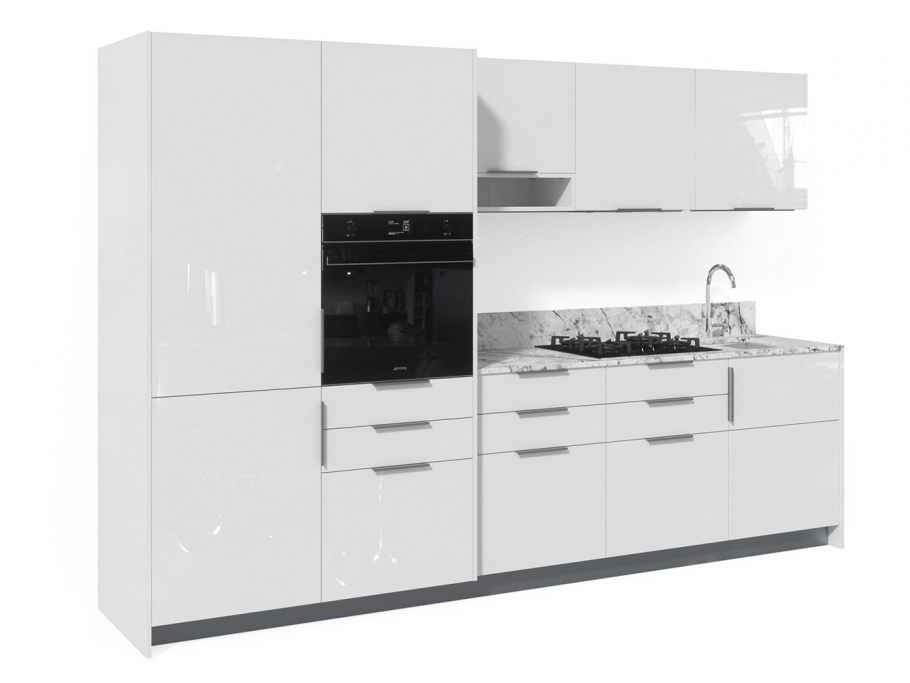 Белая глянцевая кухня