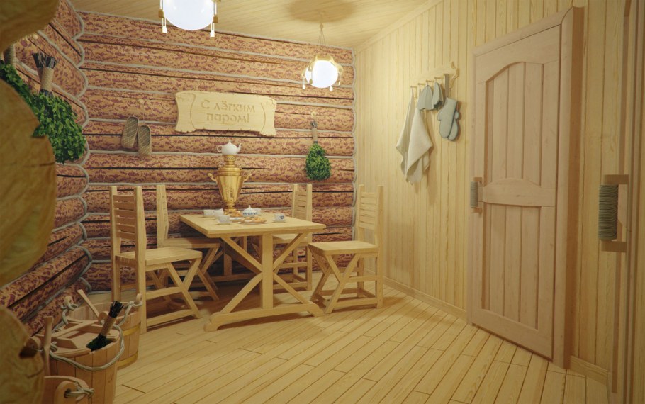 Отделка комнаты в стиле Шале