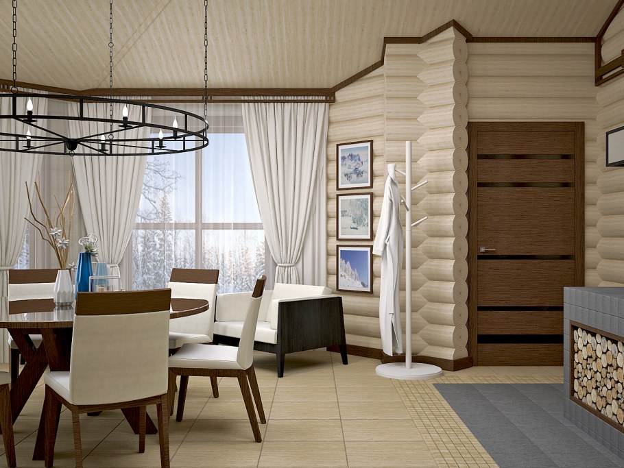 Интерьер бани в скандинавском стиле