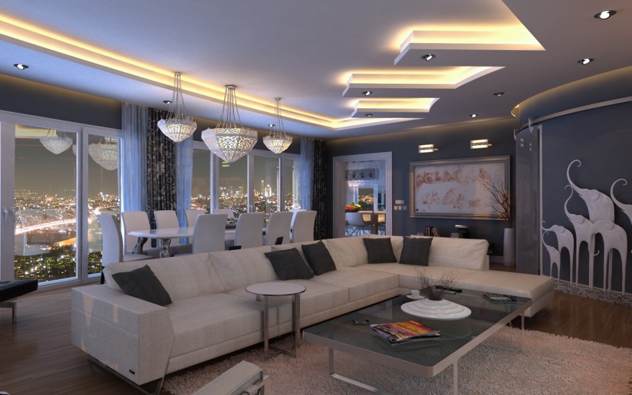 Вечернее освещение в интерьере