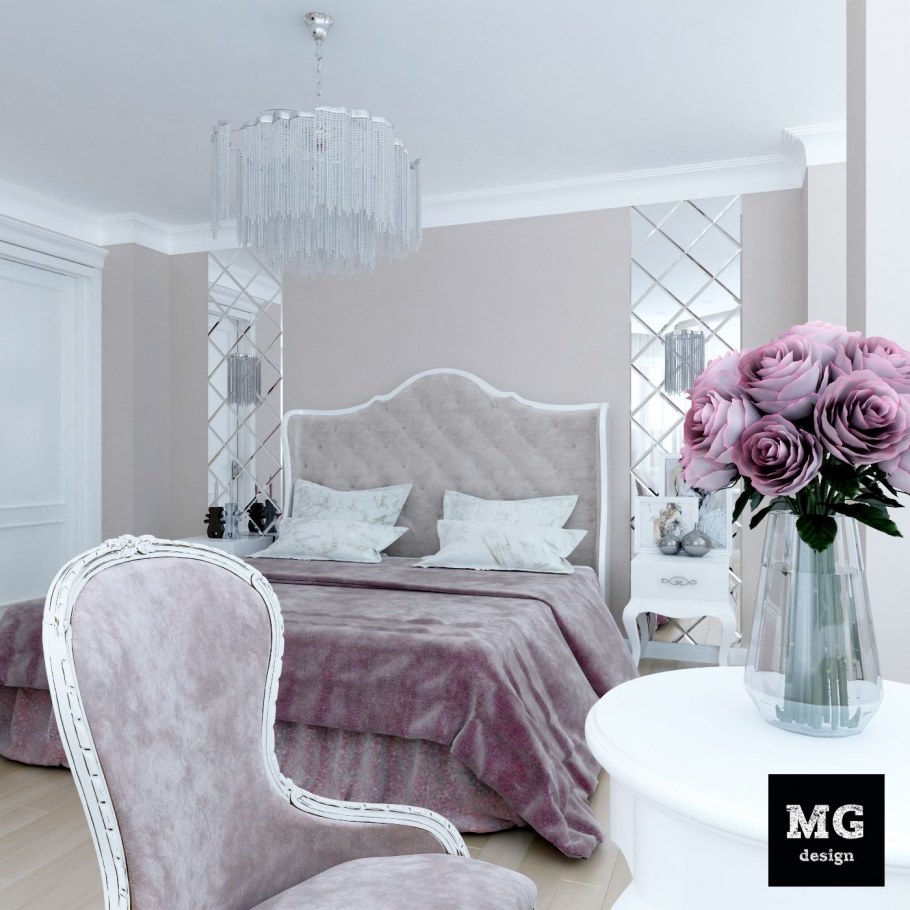 Спальня в пудровых оттенках