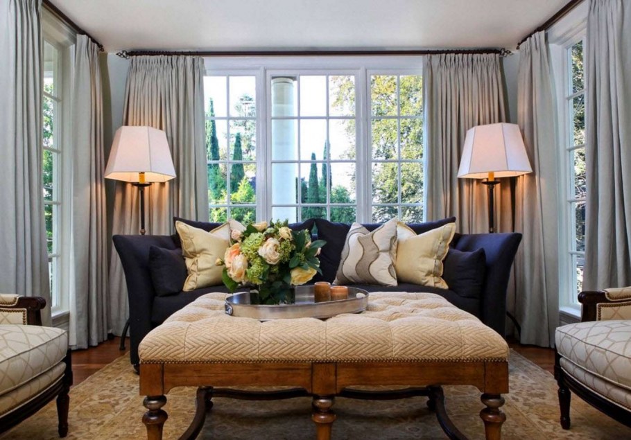 Шторы в американском стиле интерьере