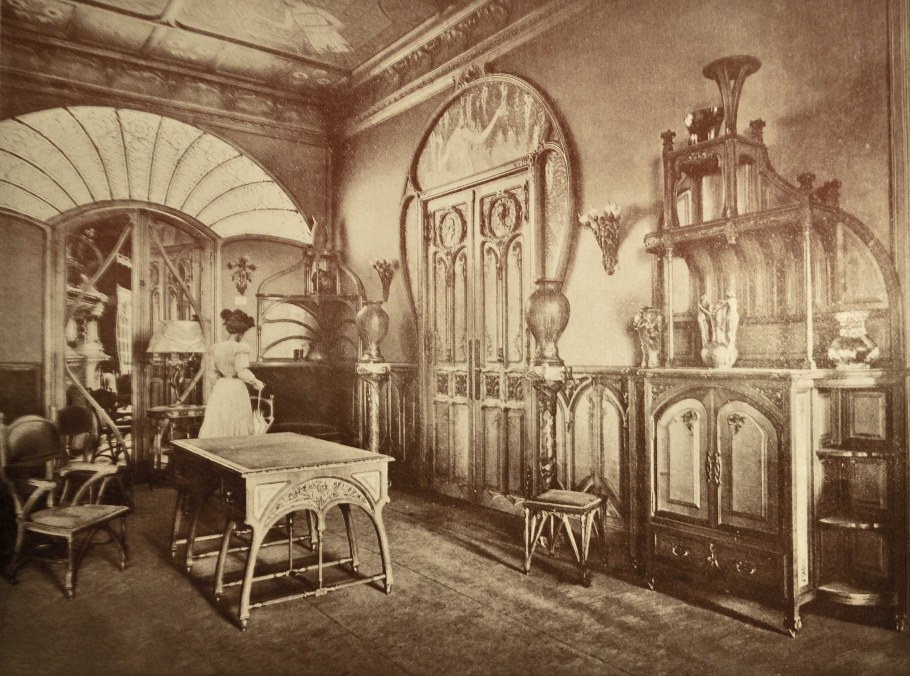 Art nouveau Interior by Architect Louis Bigaux, exposition universelle de Paris, 1900