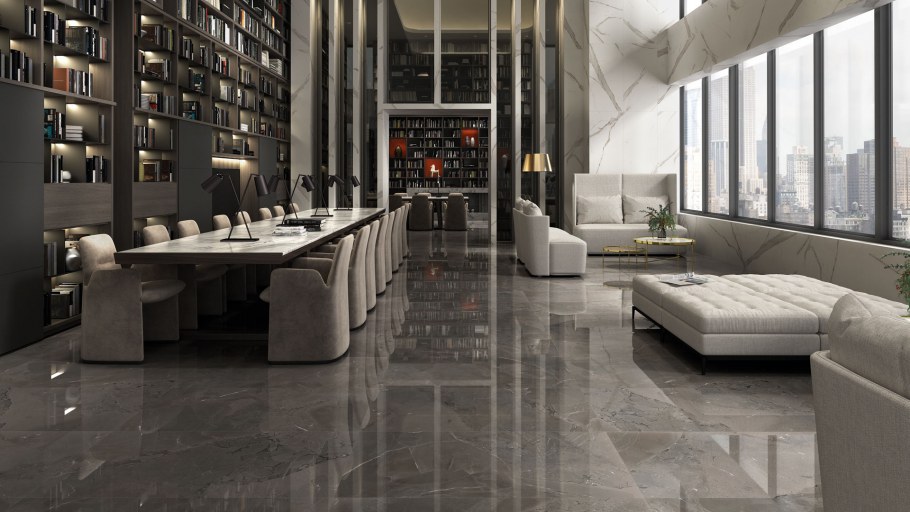 Мраморный пол в офисе