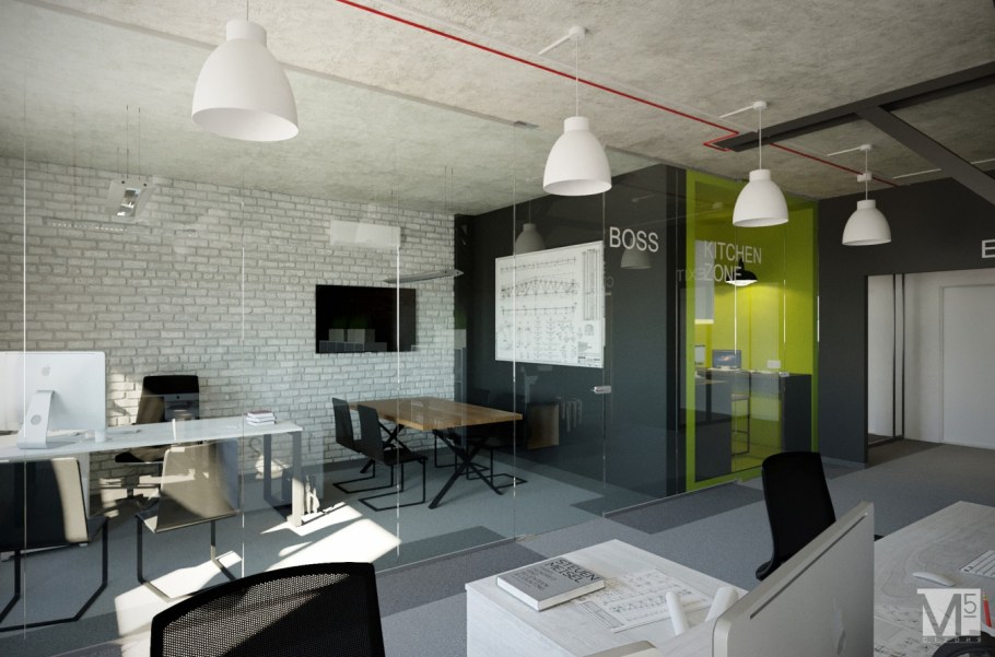 Потолок лофт в офисе