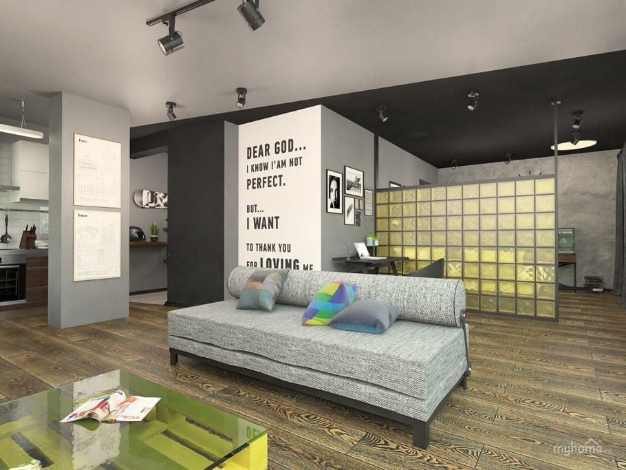 Современная квартира в темных тонах