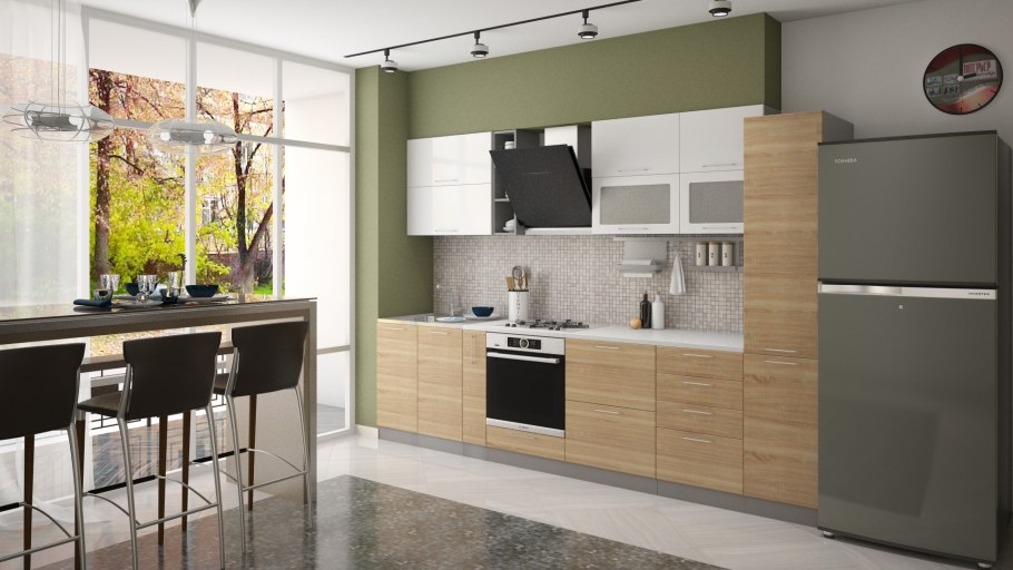 Кухонный гарнитур Эра 2800 зебрано