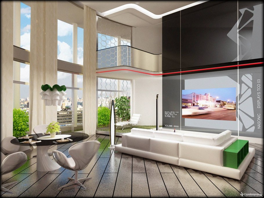 Интерьер в стиле футуризм Бионика