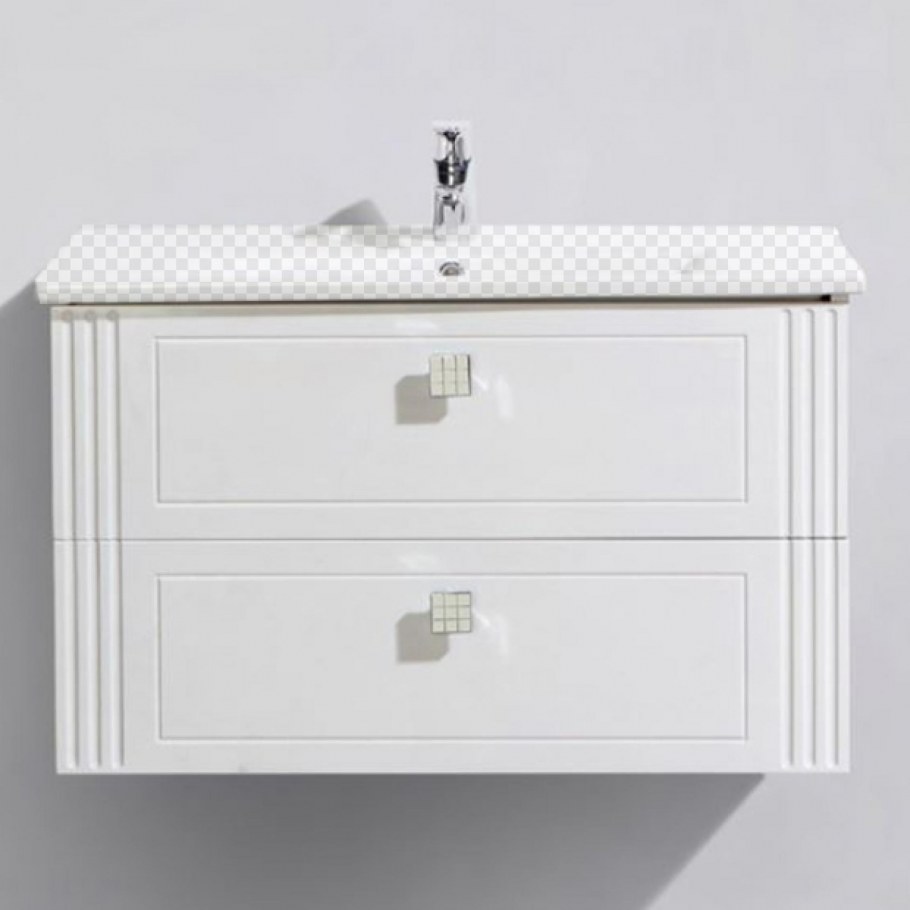 Тумба с раковиной BELBAGNO Luce 100 Bianco lucido