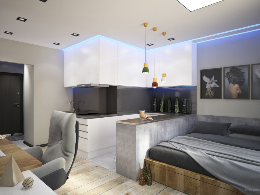 Интерьер студии 20 кв.м