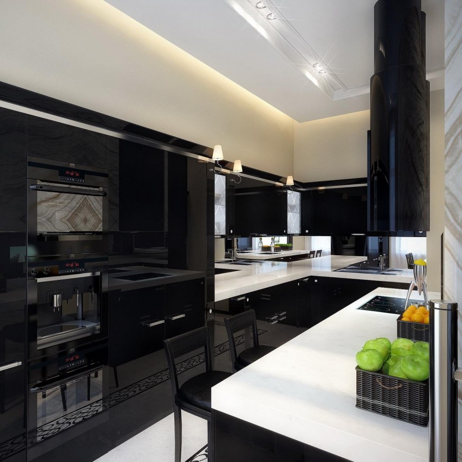 Светлые кухни в стиле хайтек