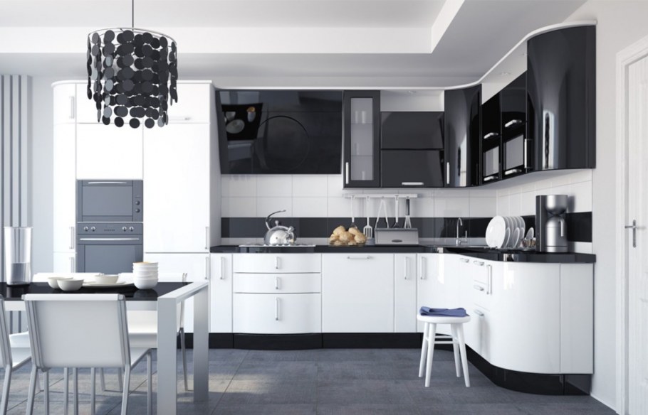 Дизайнерские большие кухни чёрные купить от 1000000