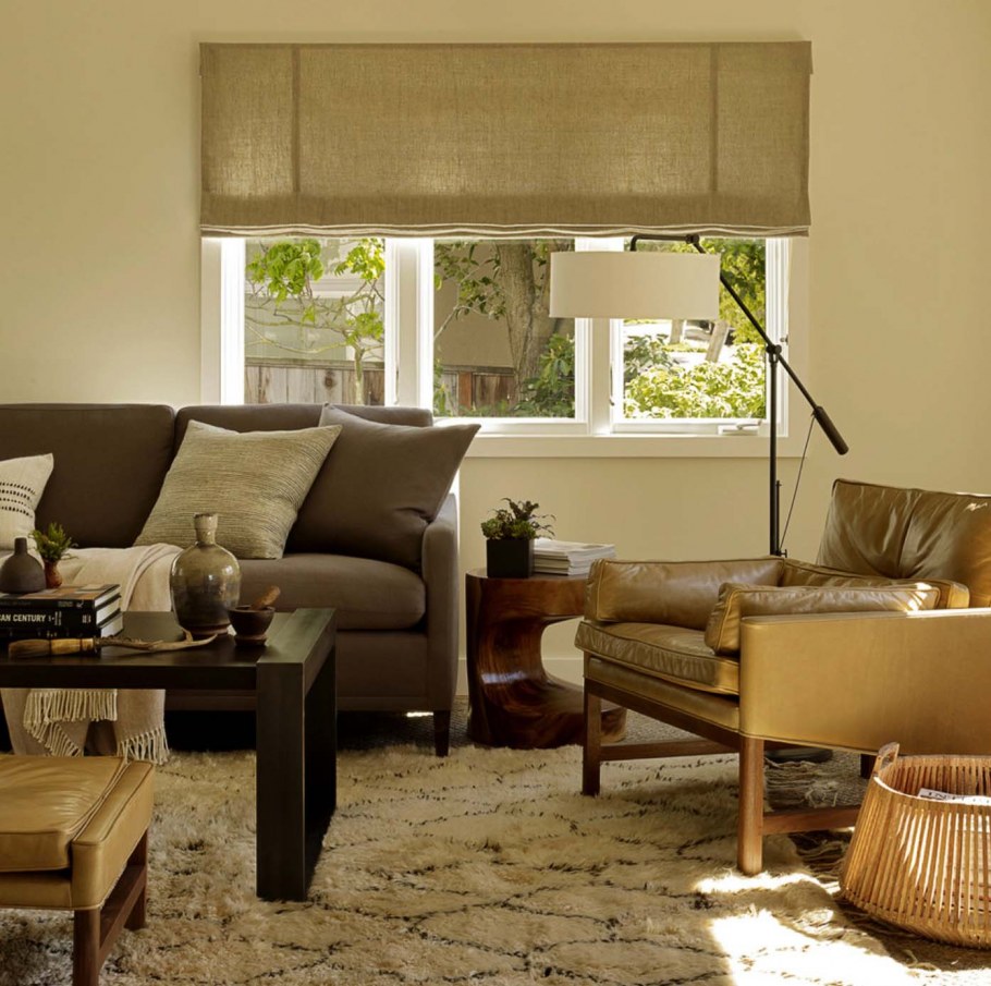 Обои циновка в интерьере