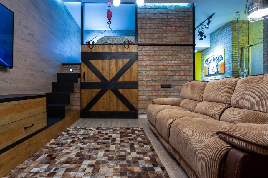 Аквариум в интерьере лофт