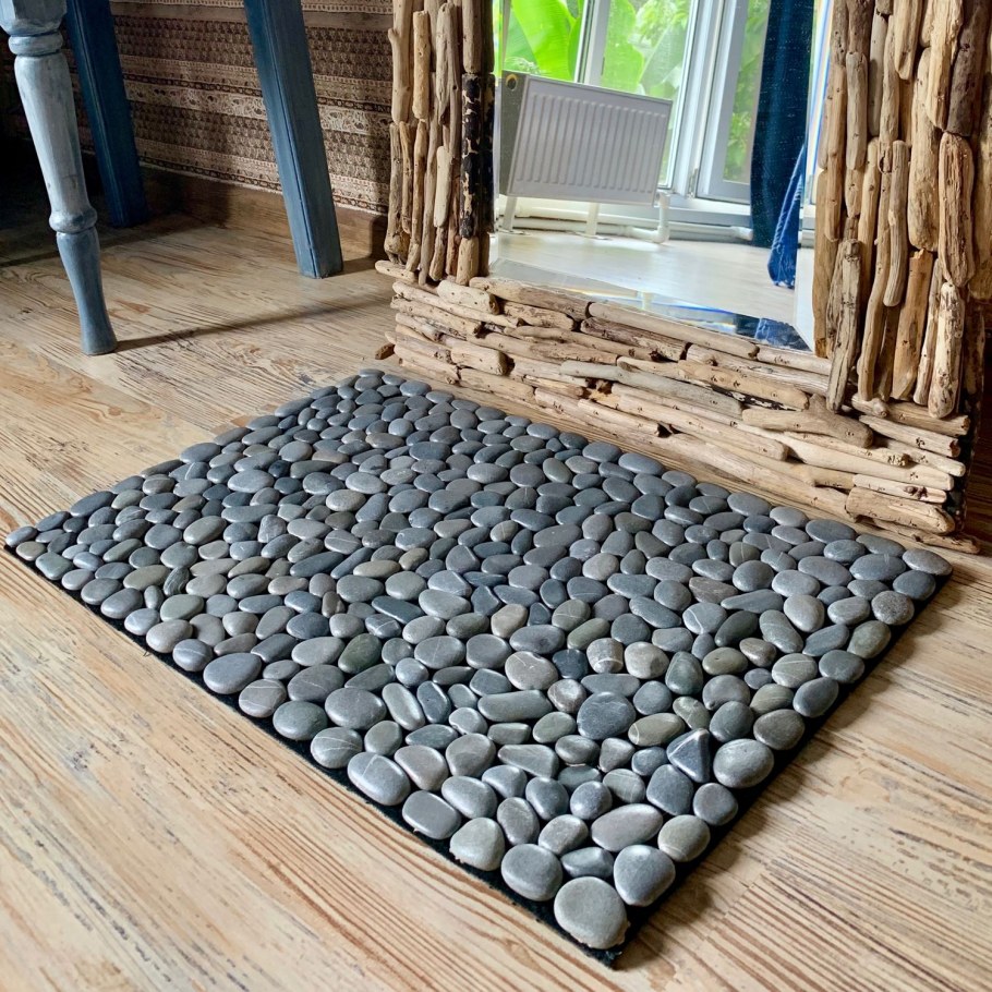 Коврик джутовый 2/2 "волны с бахрамой" (Индия) 60*90 (5/1)