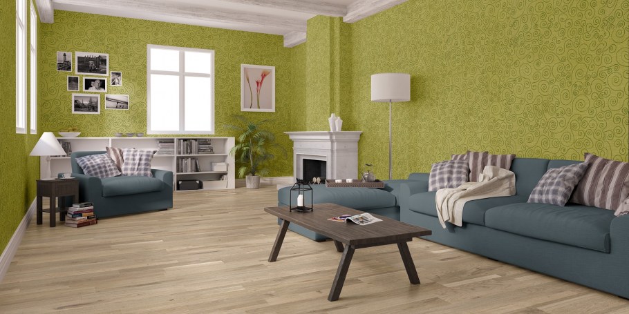 Сочетание серого пола с обоями