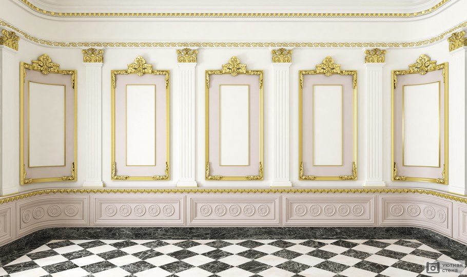 Стена в классическом стиле без мебели