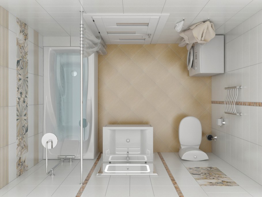 Современная маленькая ванная