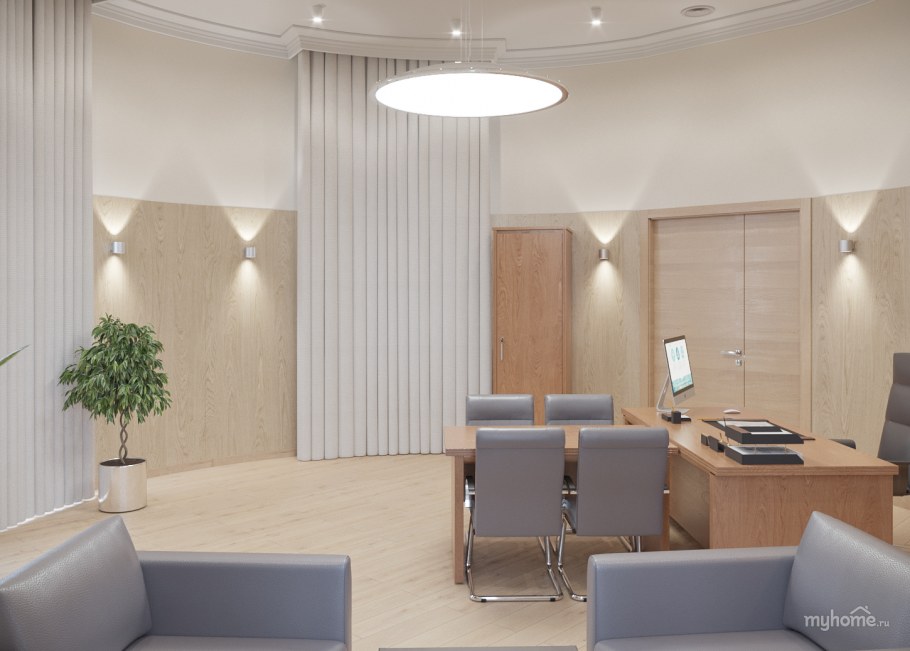 Офис в светлых тонах
