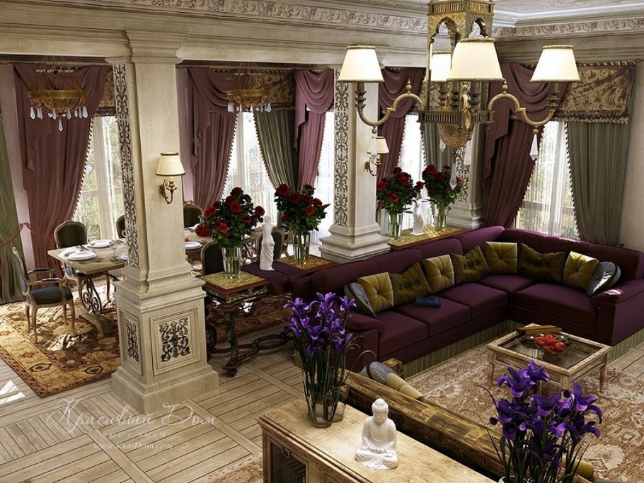 Шторы в стиле Ампир в интерьере