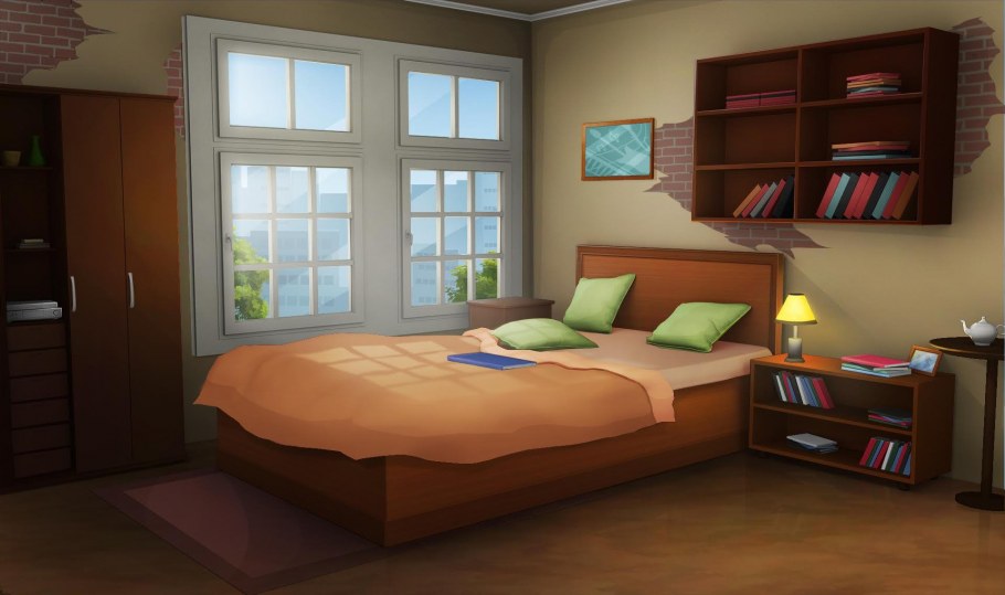 Одноместная спальная комната фон