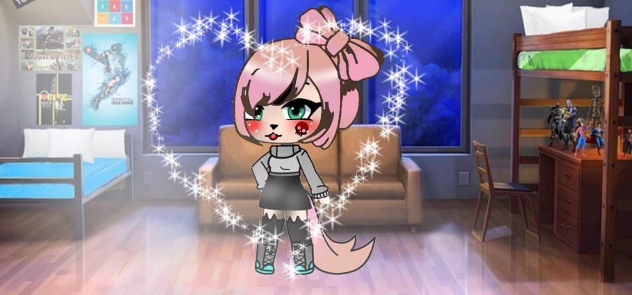 Аниме комната с кроватью для гача лайф