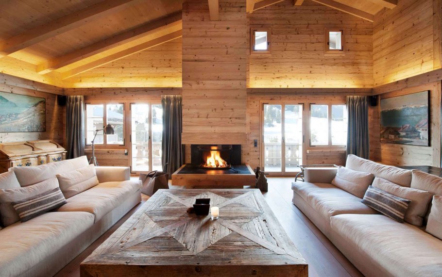 Дом из клееного бруса в стиле Шале