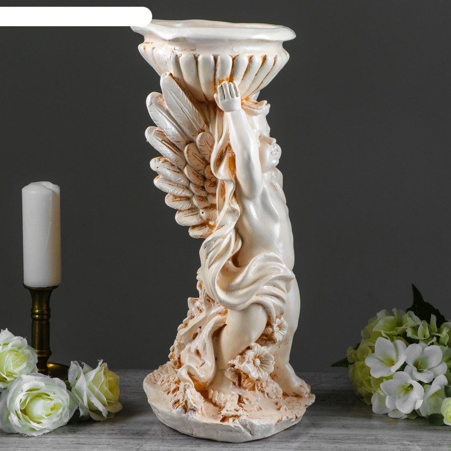 Статуэтка "ангел с горшком" белая, 51