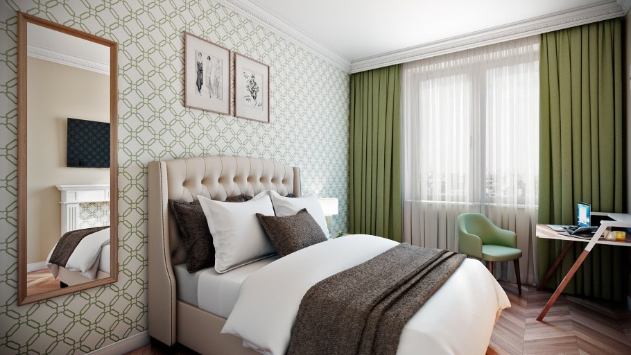 Идеи обоев для маленькой спальни