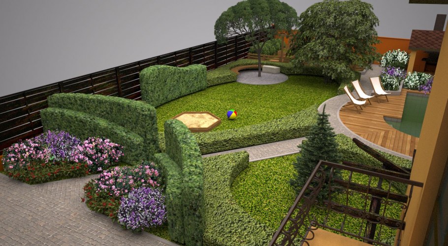 Ландшафтный проект участка с уклоном