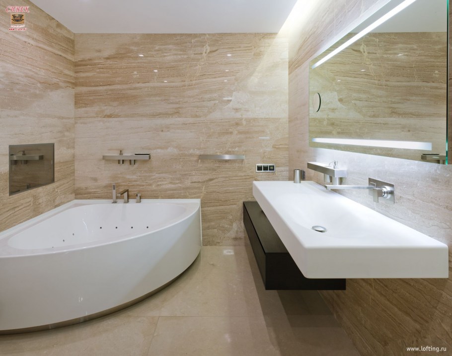 Туалет мрамор и дерево