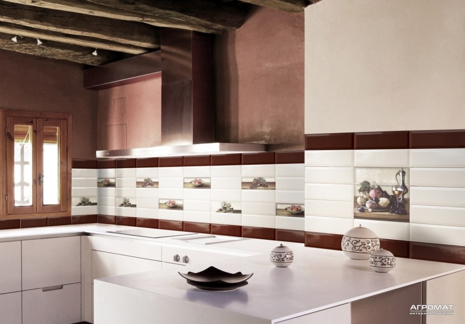 Отделка кухни плиткой