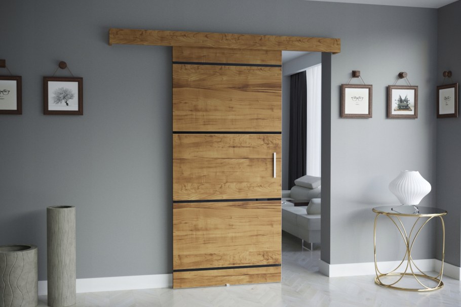 Тумба с 4 раздвижными дверями темно серая