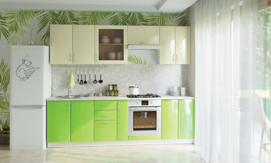 Угловая кухня олива эвкалипт