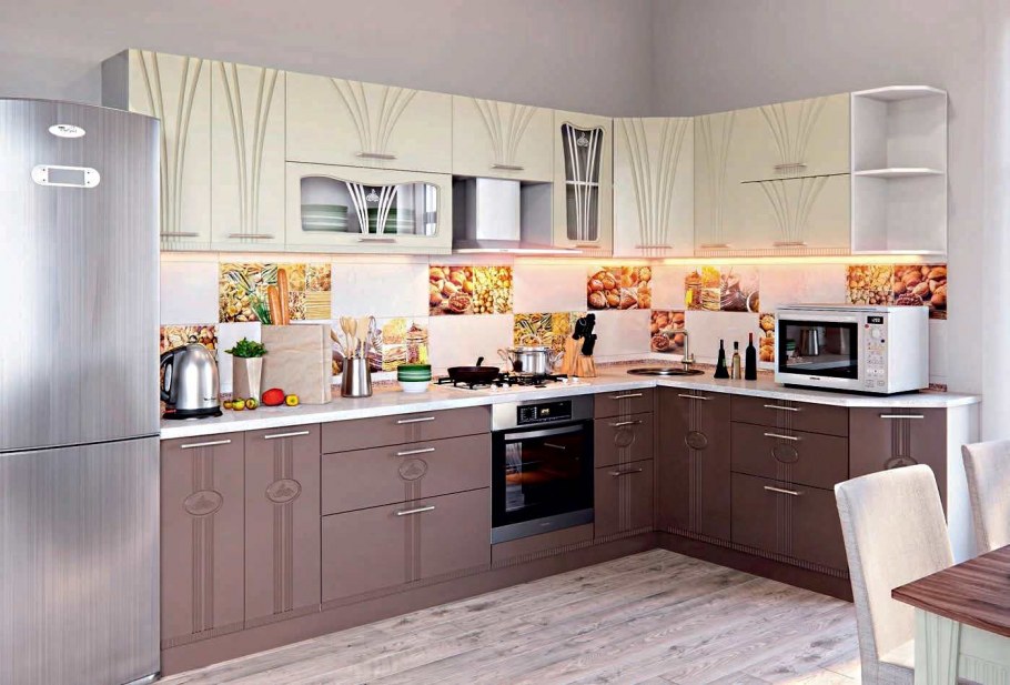 Кухня волна 2 м капучино