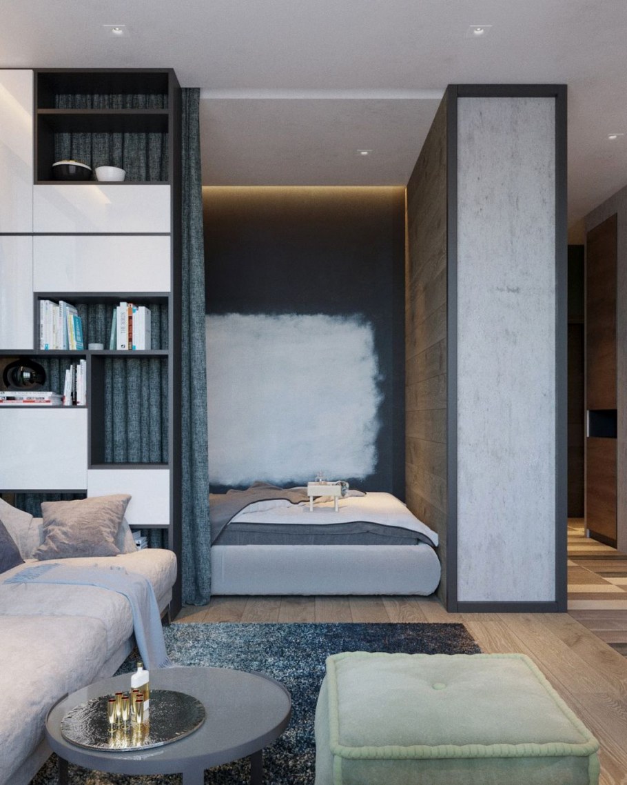 Гостиная с кроватью