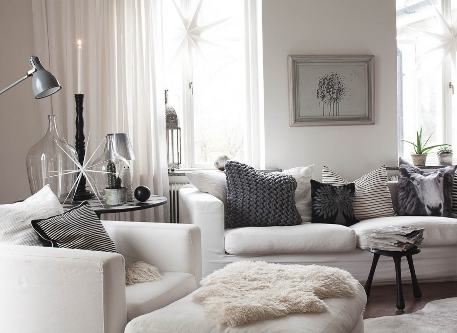 Стены в черно белых тонах