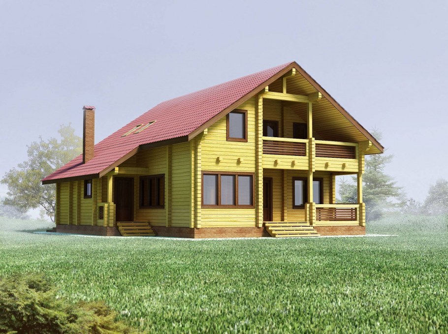 Простой деревянный дом