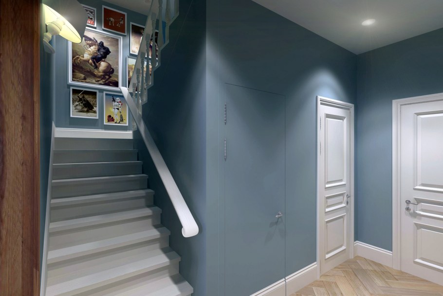 Серый цвет стен в прихожей