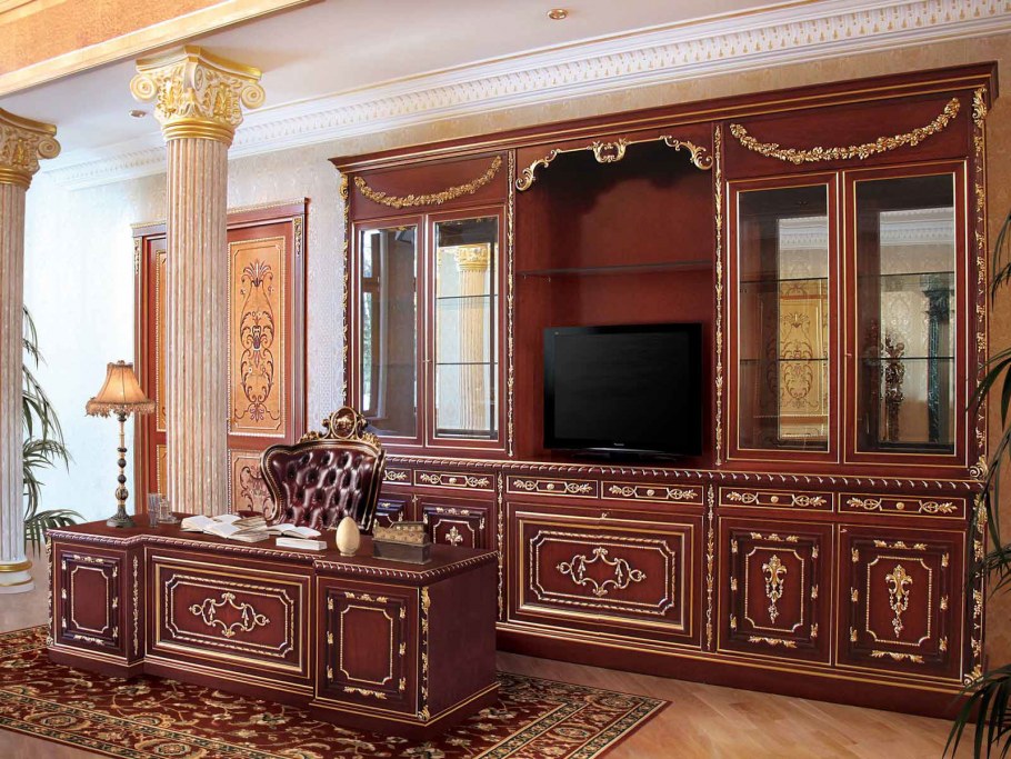 Стенка в гостиную в стиле Барокко