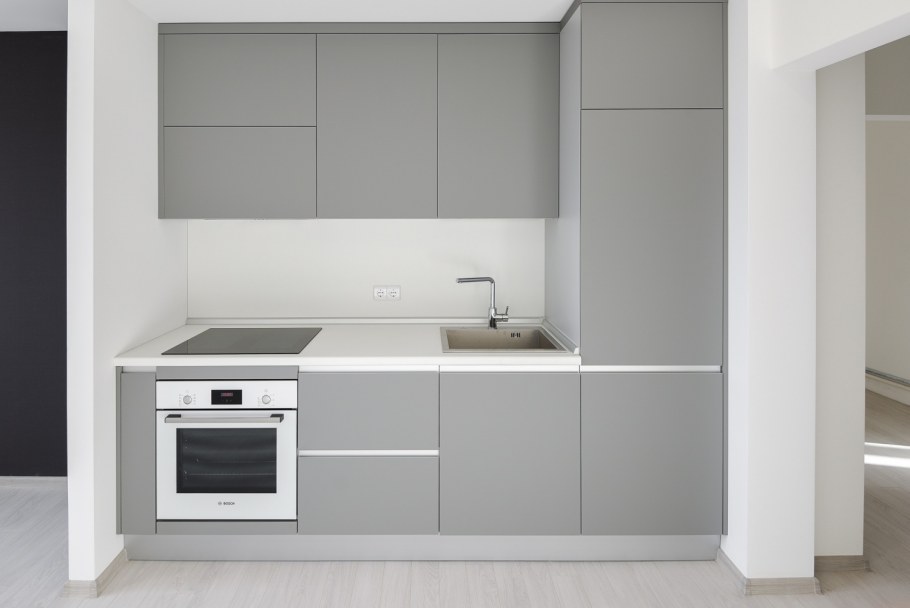 Кухня серая матовая Fenix NTM