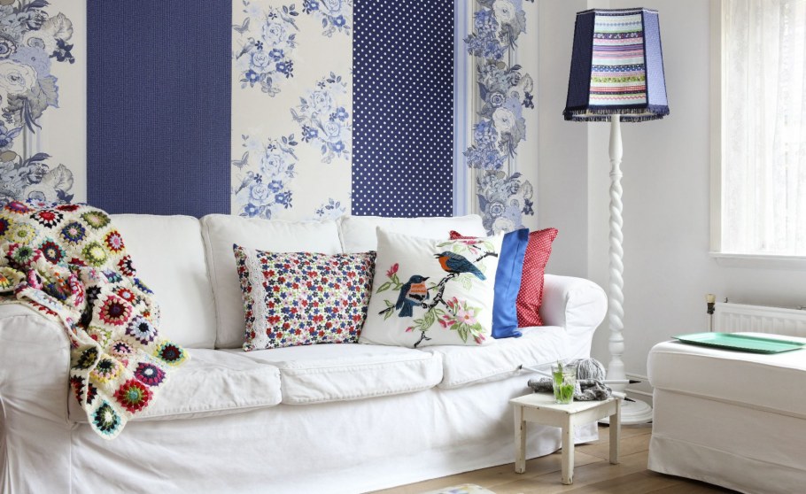 Чередование обоев в интерьере