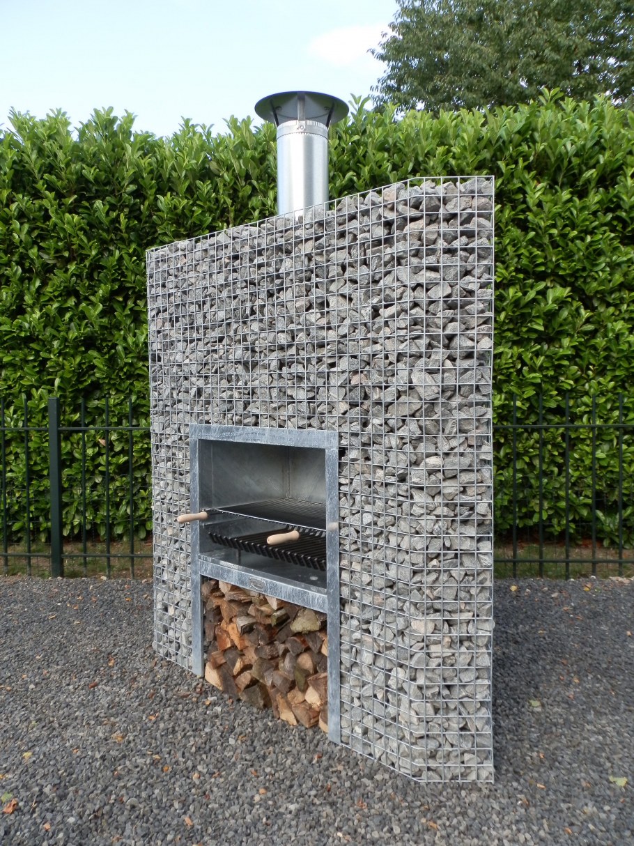 Система габион камин уличный