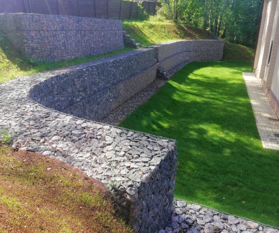 Террасирование габионами